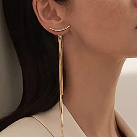 Unique Fluid 14k Gold Dangle Earrings
